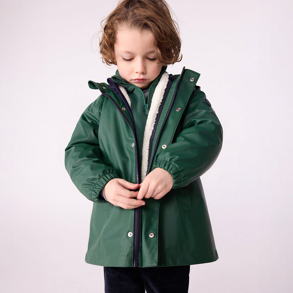 Petit Bateau Child 3-in-1 Raincoat Willow Green