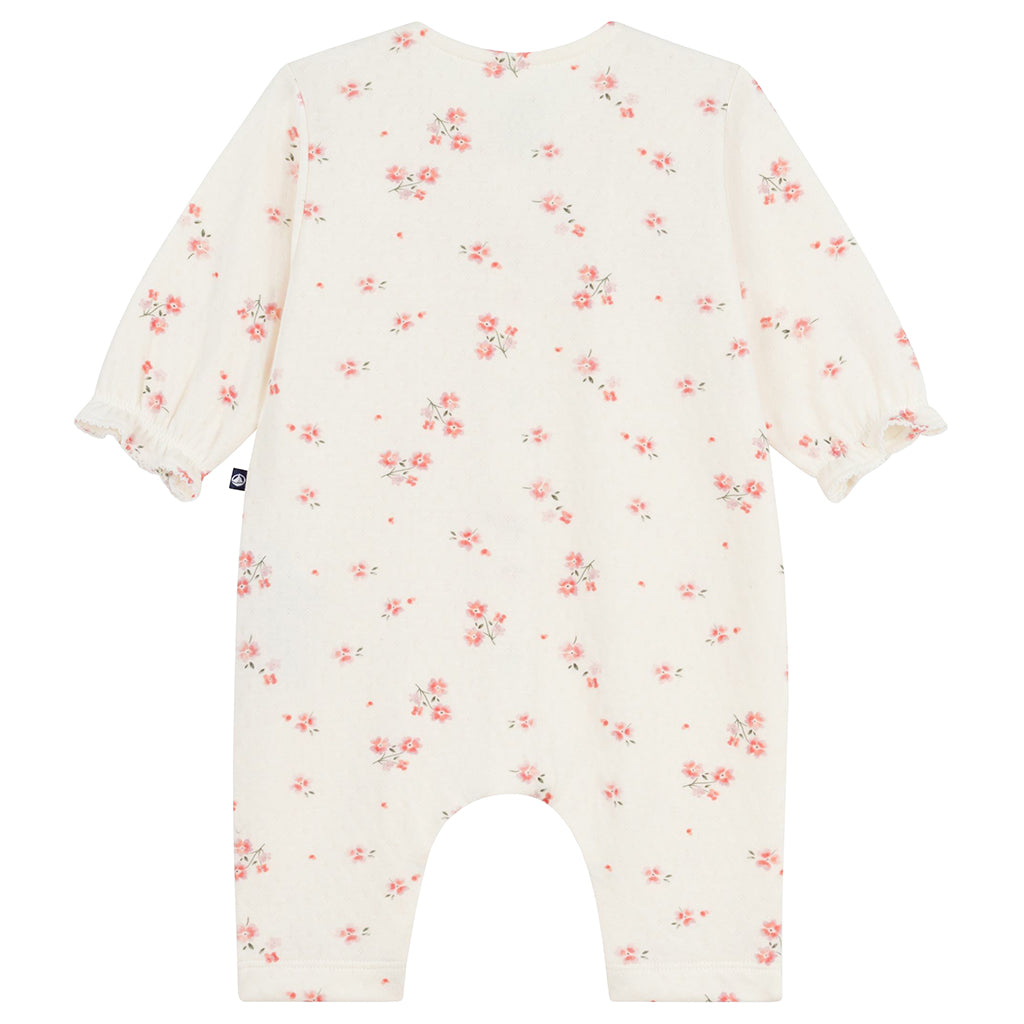 Petit Bateau Baby Jumpsuit Milk Cream Floral Print