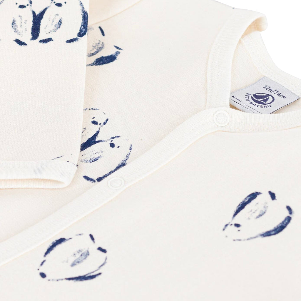 Petit Bateau Baby Pyjamas Milk Cream Penguin Print