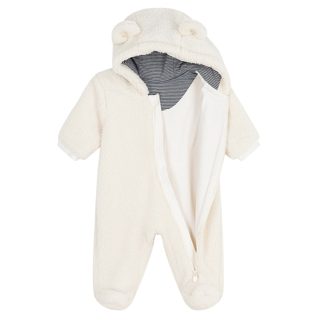 Petit Bateau Baby Teddy Jumpsuit Milk Cream