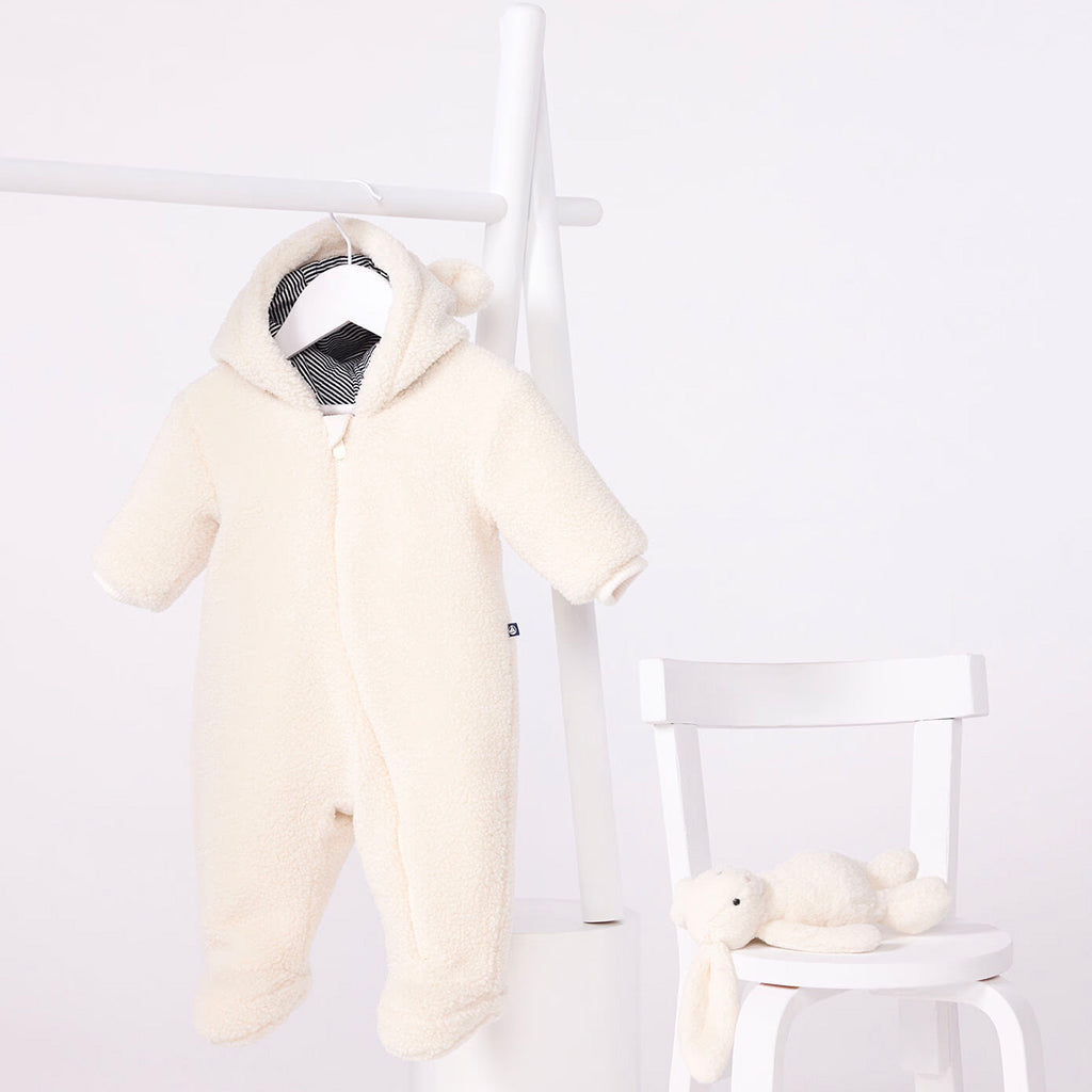 Petit Bateau Baby Teddy Jumpsuit Milk Cream