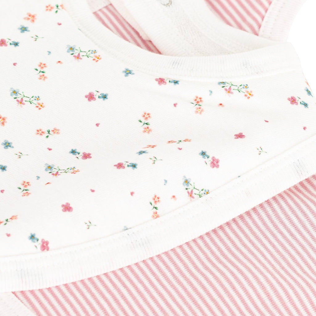 Petit Bateau Baby Set Of Two Bibs Pink Floral Print