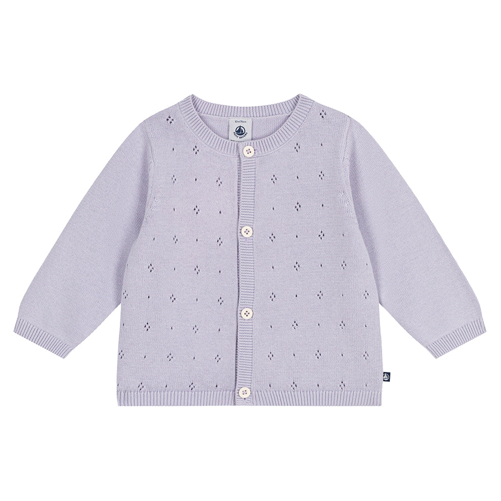 Petit Bateau Baby Cardigan Parme Purple