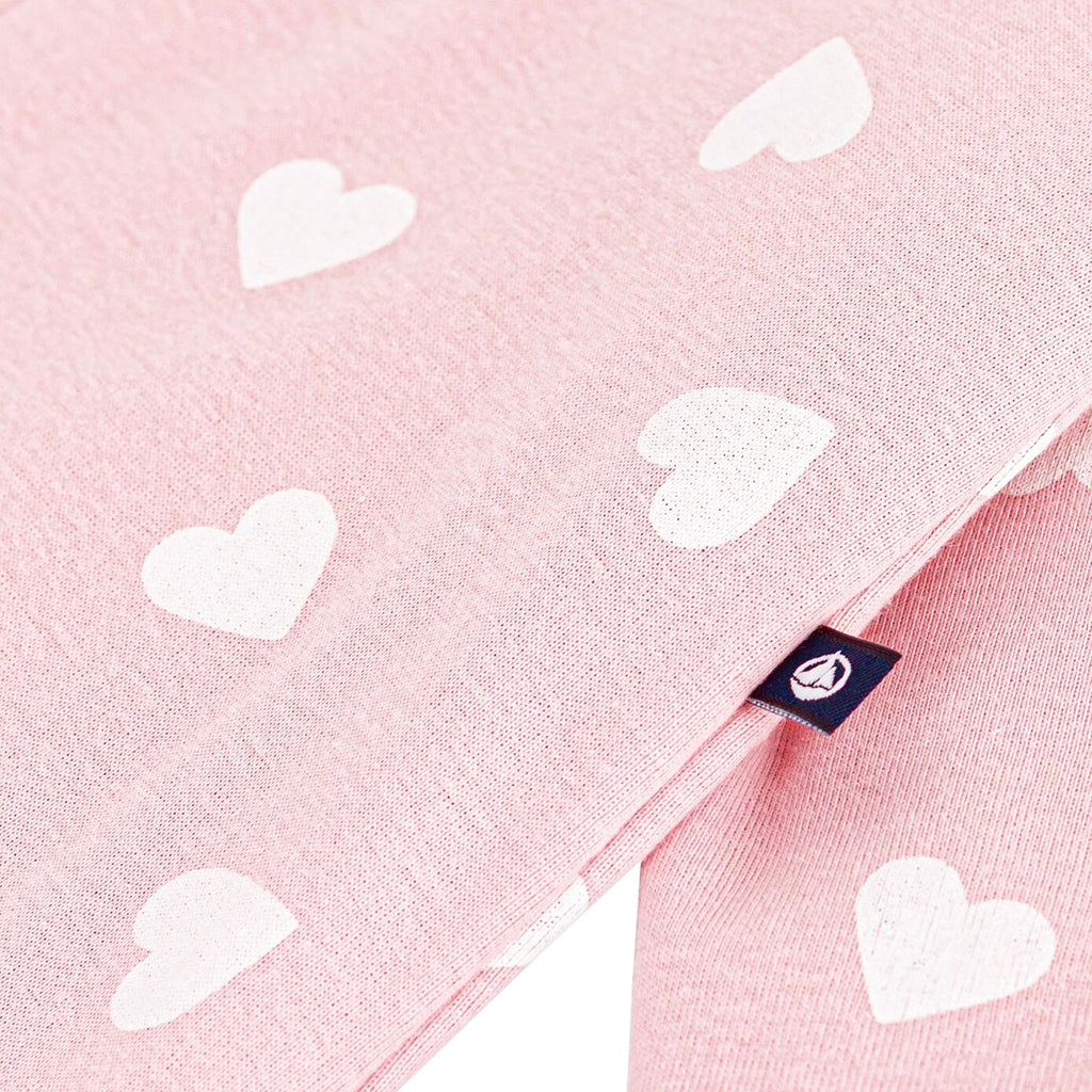 Petit Bateau Baby Jumpsuit Pretty Pink Heart Print