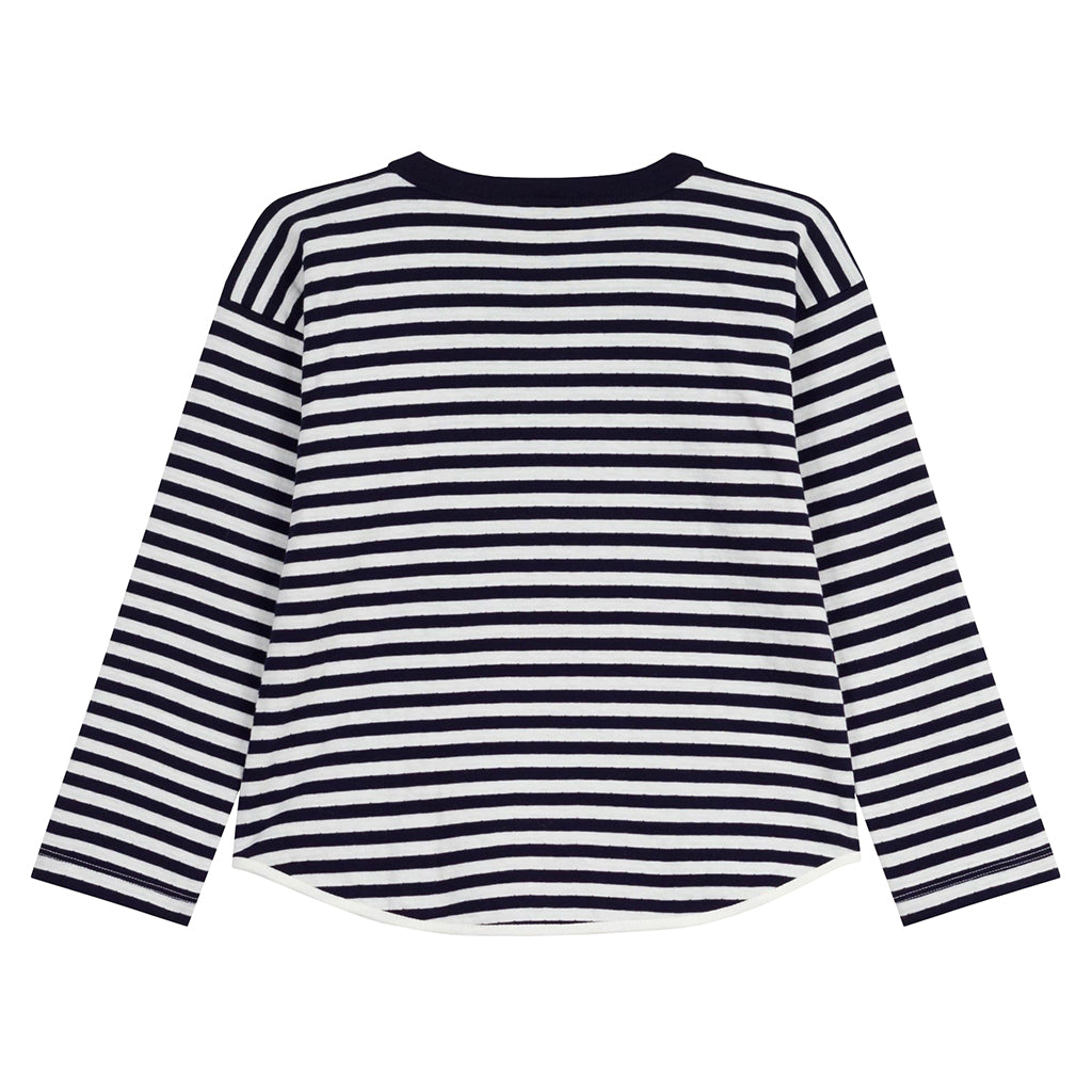 Petit Bateau Child T-shirt Evening Blue And White Stripes