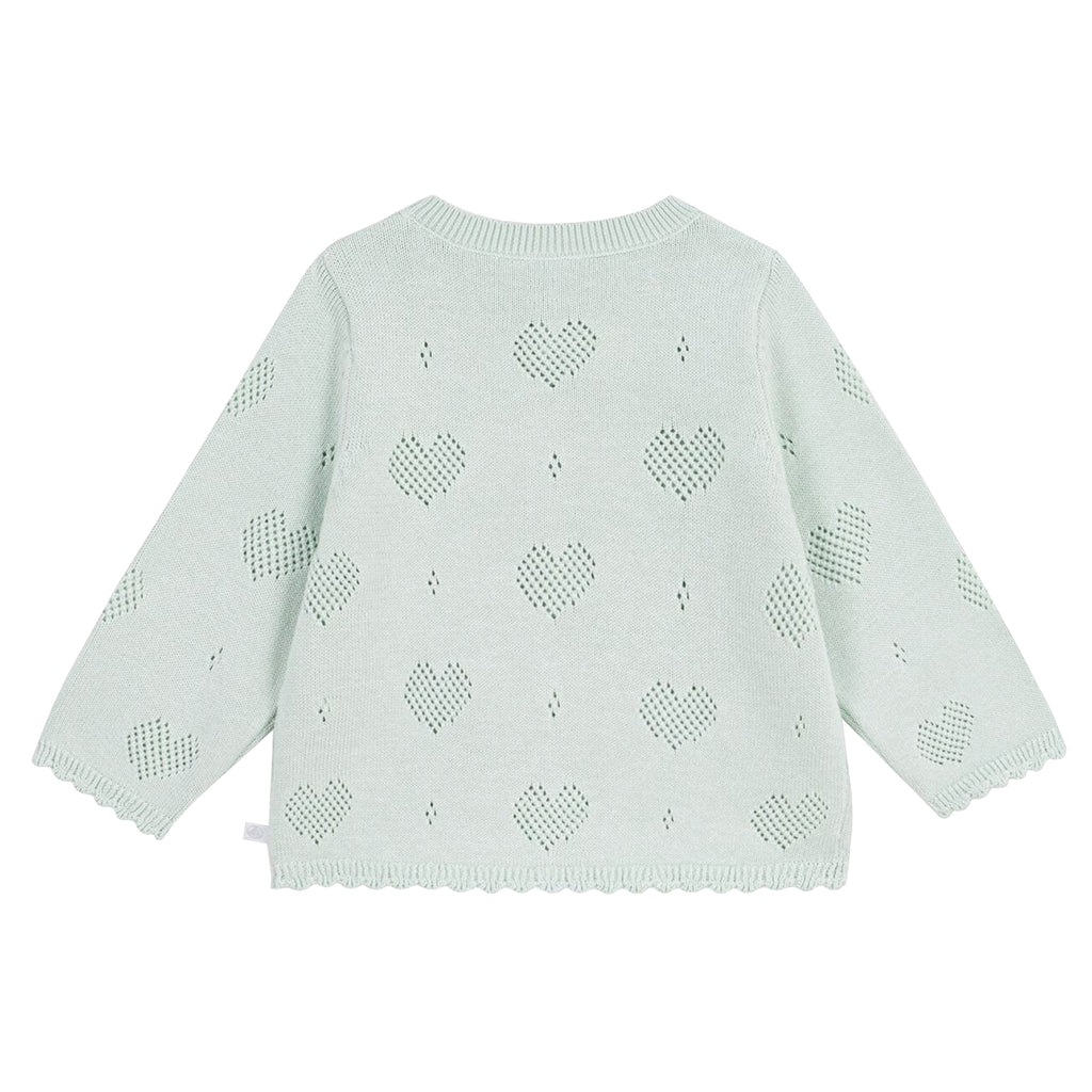 Petit Bateau Baby Cardigan Spray Blue Hearts