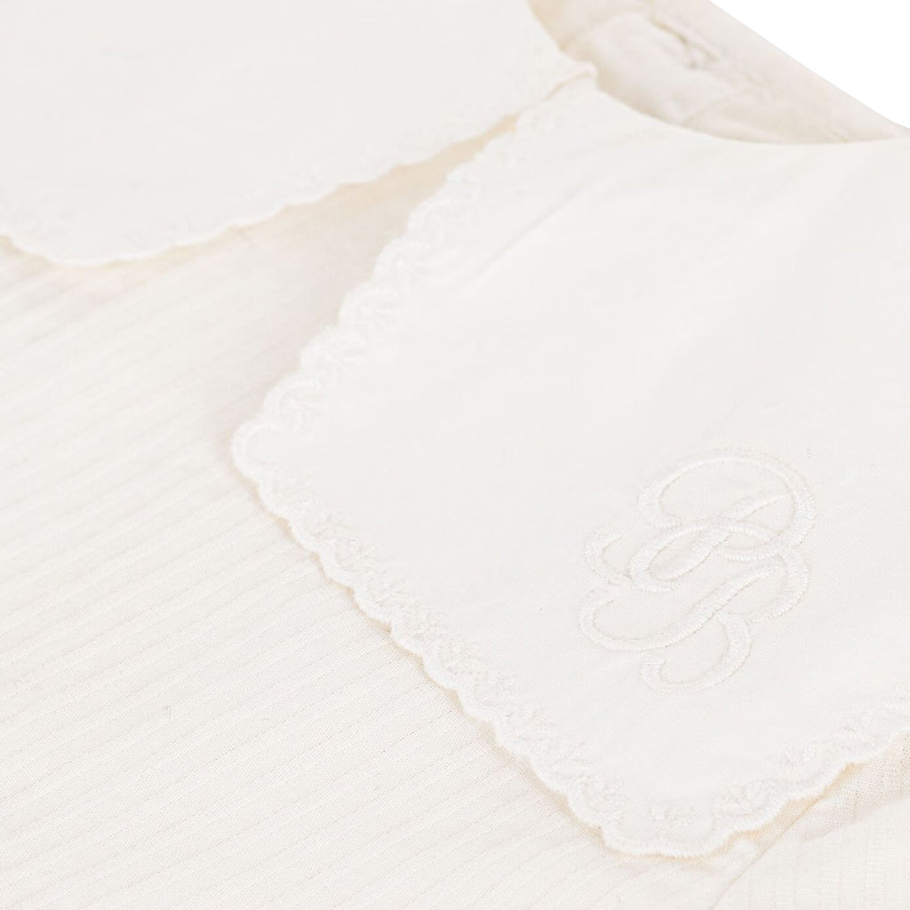 Petit Bateau Baby Collared Dress With Bloomers Marshmallow White