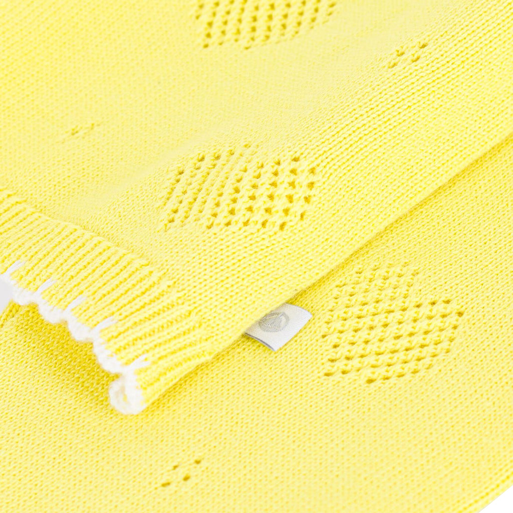 Petit Bateau Child Cardigan Golden Yellow Hearts