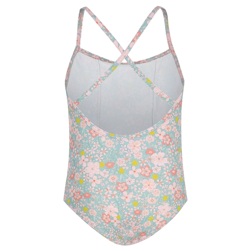 Petit Bateau Child Swimsuit Spray Blue Floral Print