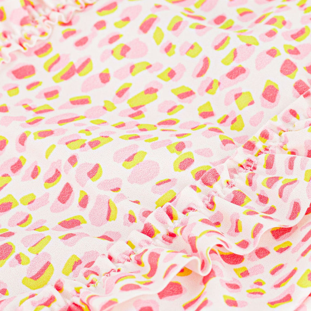 Petit Bateau Baby Swimsuit Pink And Yellow Dot Print