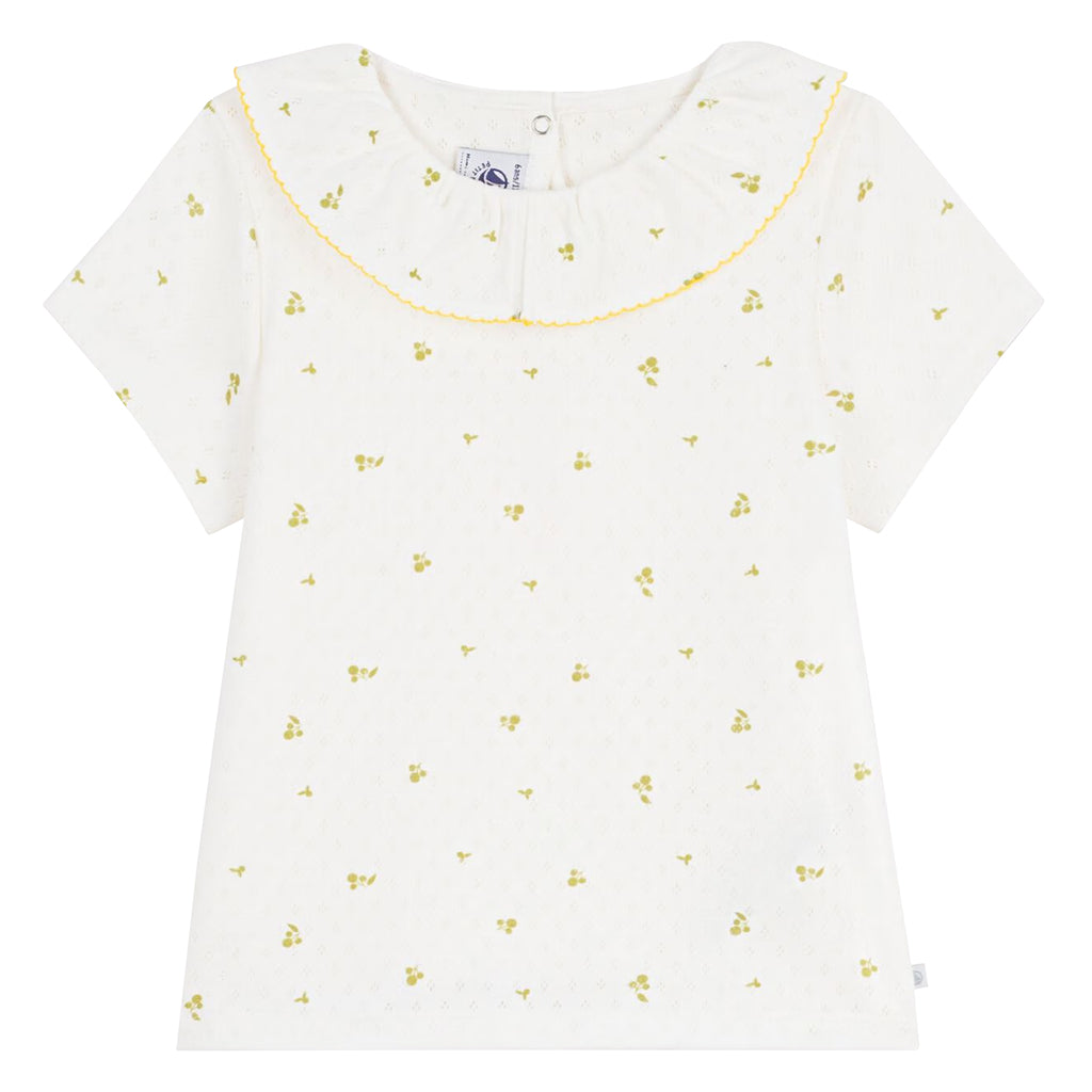 Petit Bateau Child T-shirt White Leaf Print