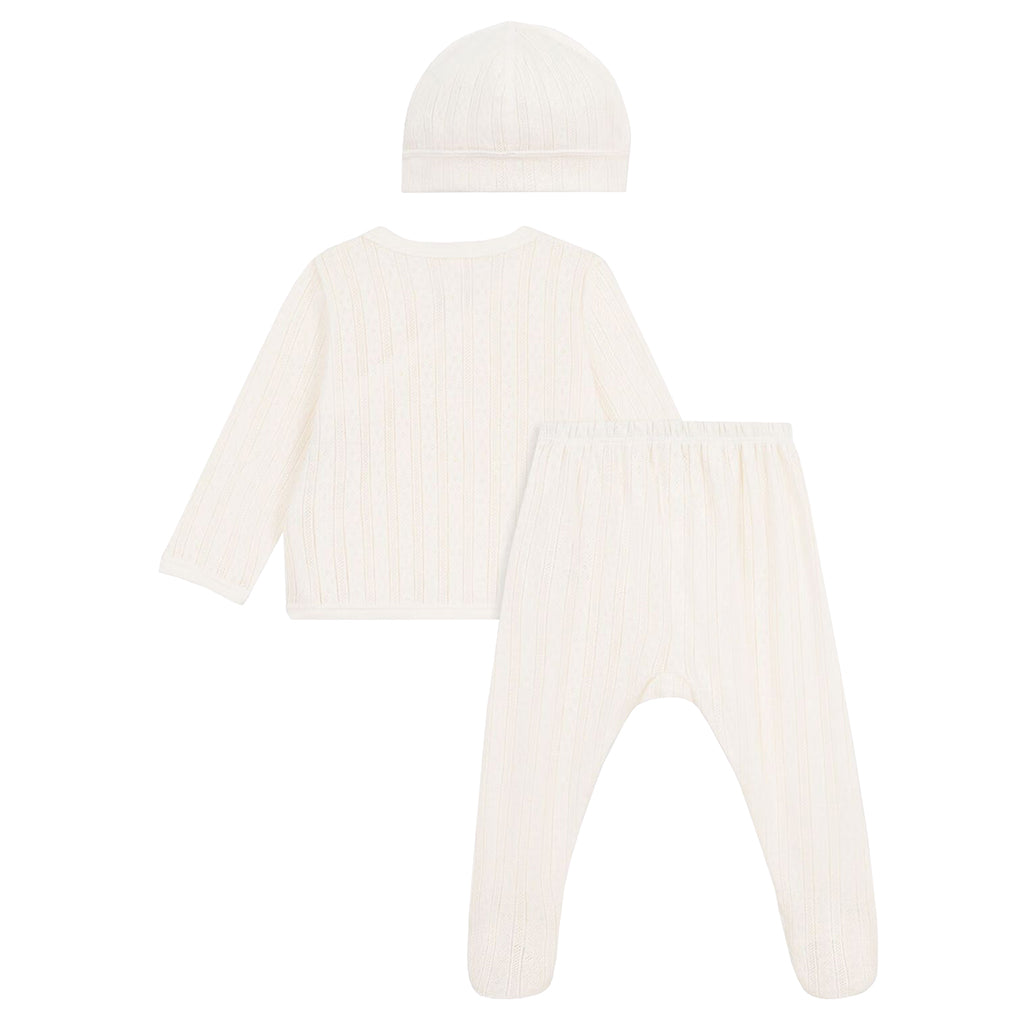 Petit Bateau Baby Three Piece Set Milk Cream