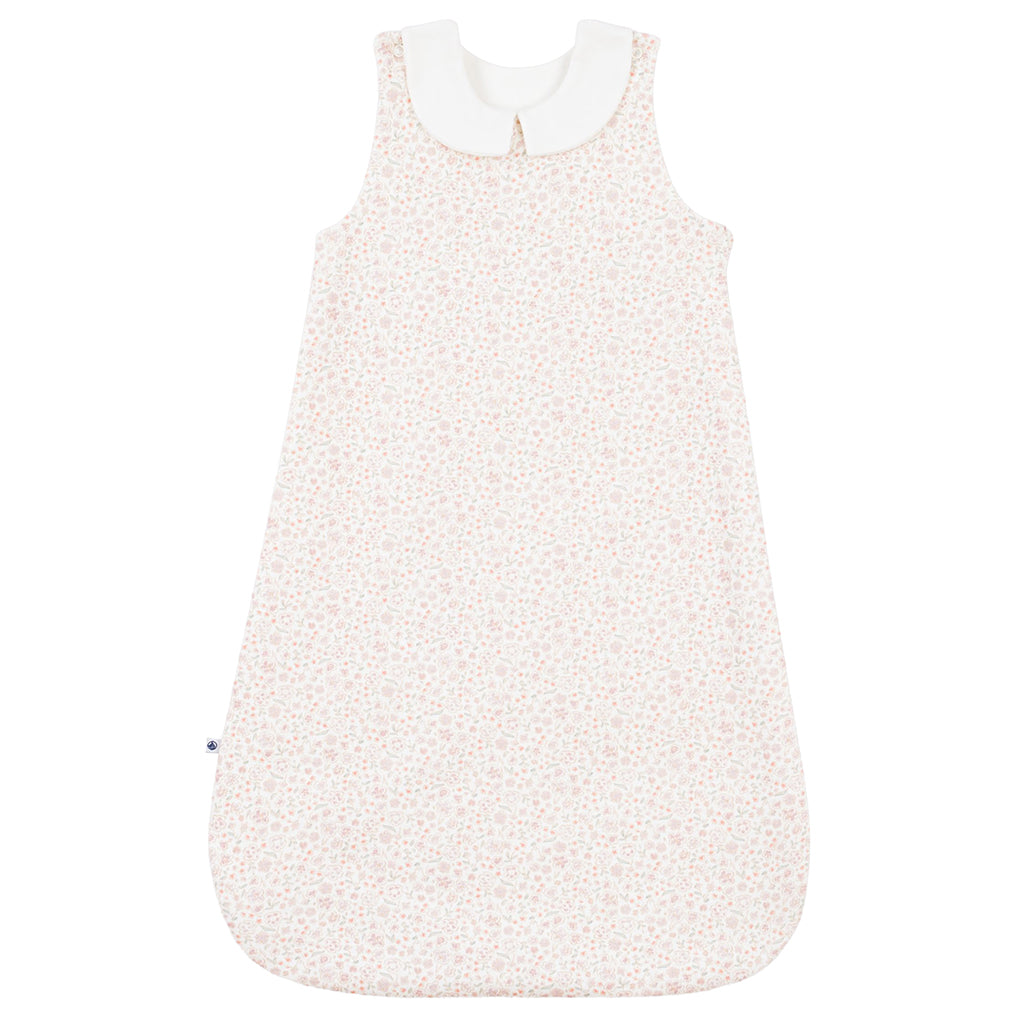 Petit Bateau Baby Sleepsac White With Floral Print