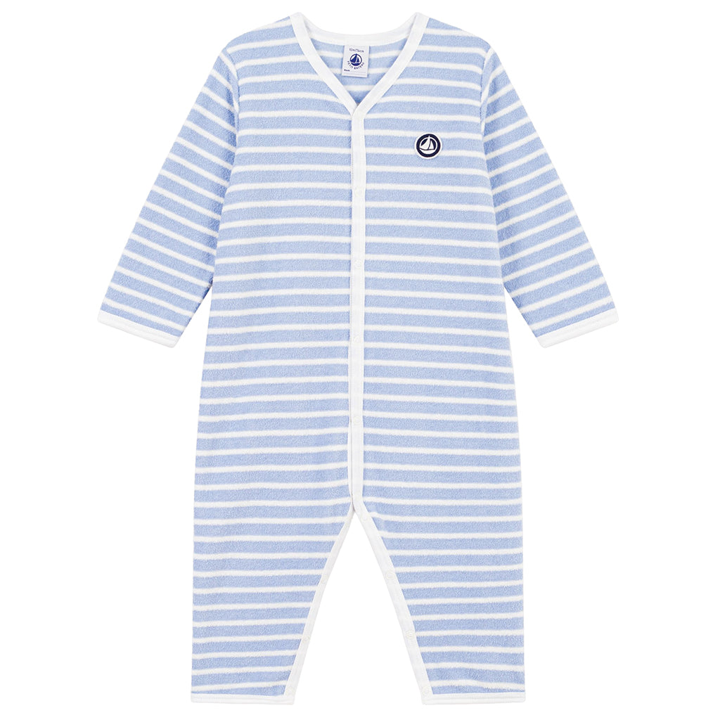 Petit Bateau Baby Pyjamas Polaire Blue Stripes