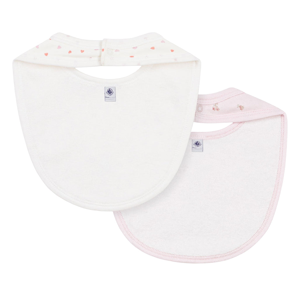 Petit Bateau Baby Set Of Two Bibs Floral Print Pink