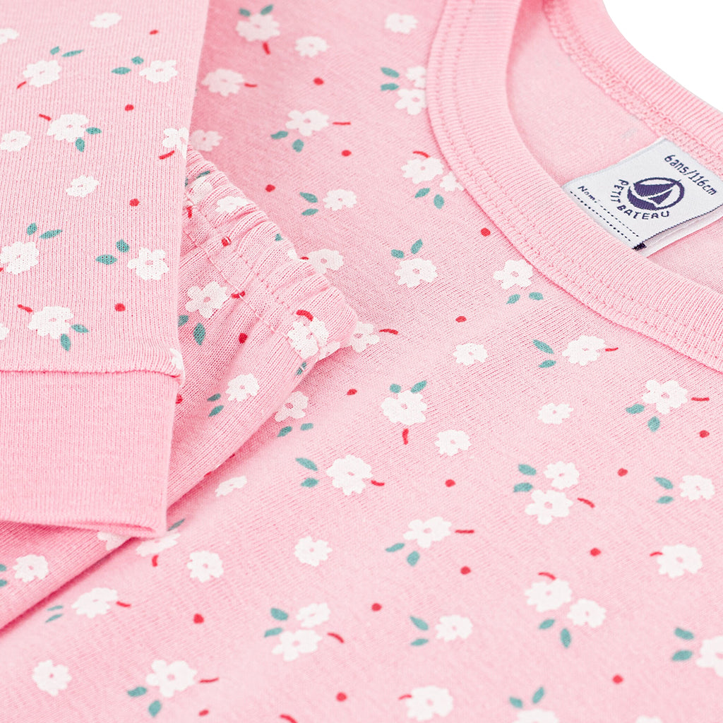 Petit Bateau Child Pyjamas Charming Pink Floral Print