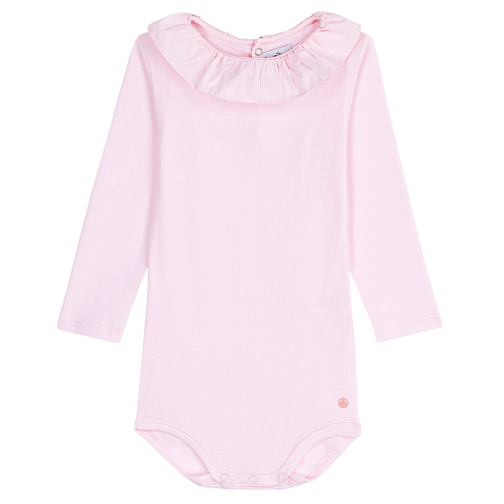 Petit Bateau Baby Collared Bodysuit Barely Pink