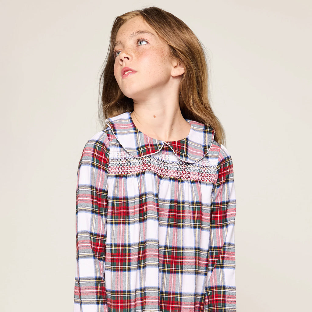 Petite Plume Baby And Child Brushed Cotton Eloise Nightgown Balmoral Tartan