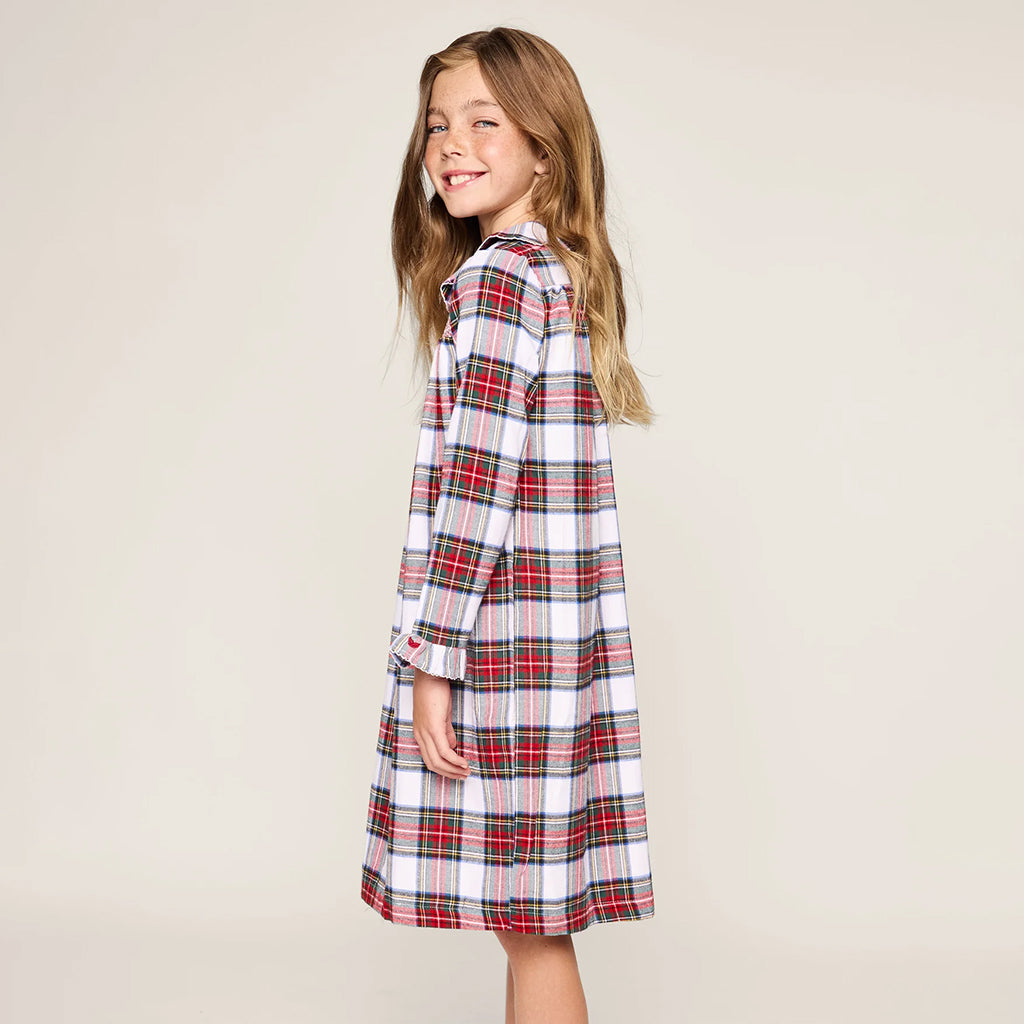 Petite Plume Baby And Child Brushed Cotton Eloise Nightgown Balmoral Tartan