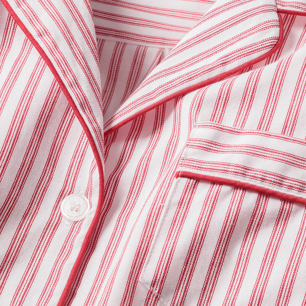 Petite Plume Baby And Child Twill Pyjama Set Antique Red Ticking