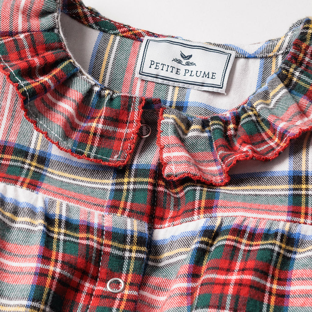 Petite Plume Baby Twill Madeline Jumpsuit Balmoral Tartan