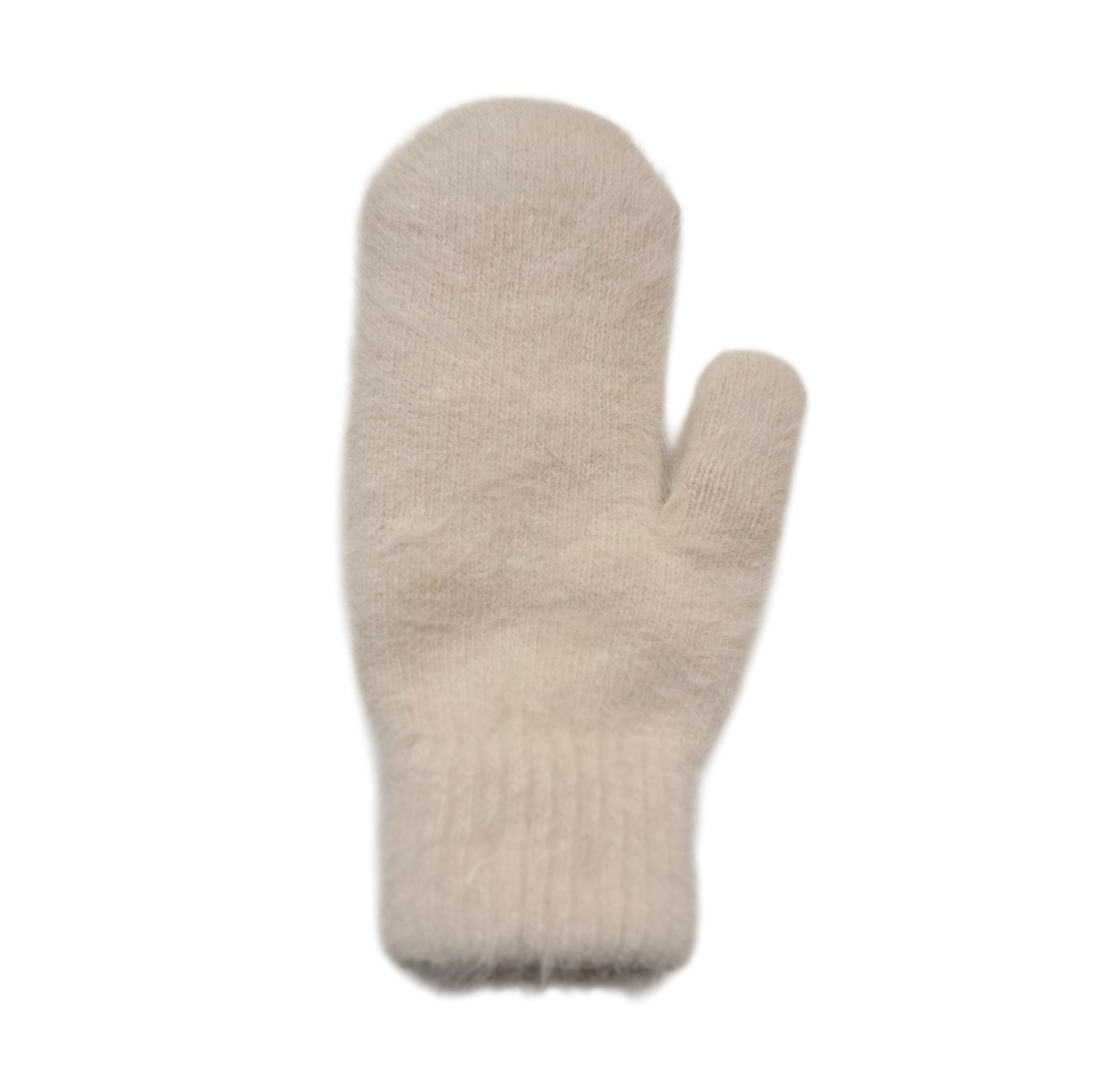 Billy Bamboo Woman Fluffy Angora Mittens Cream