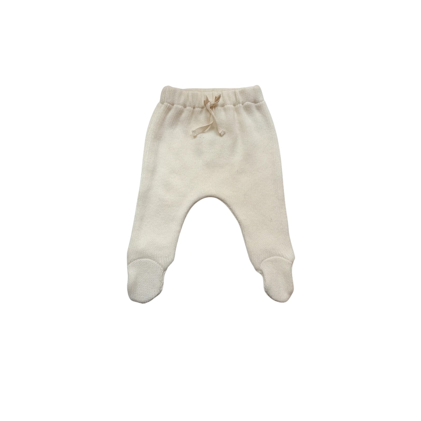 Pequeno Tocon Baby Tender Pants With Feet Natural Cream