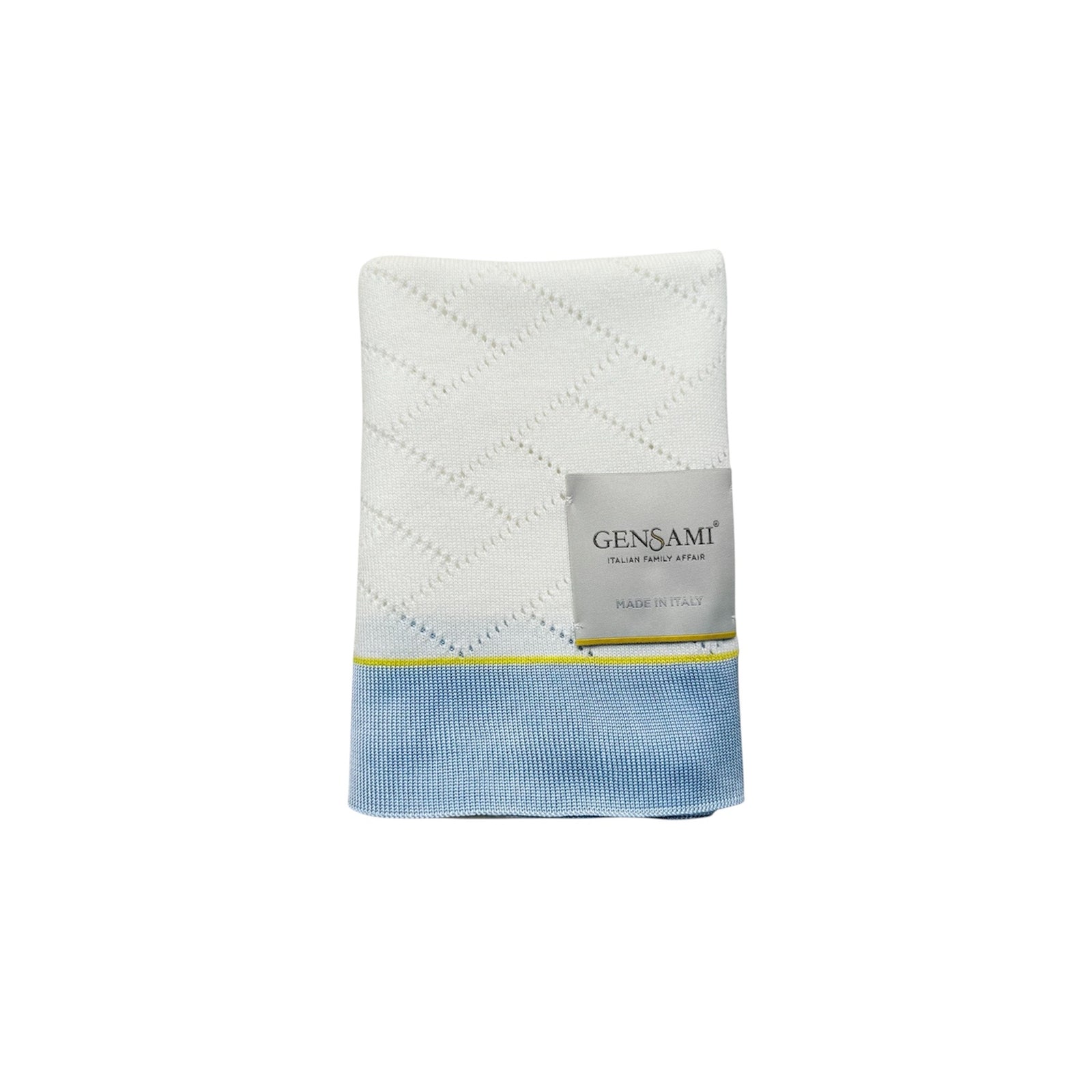 Gensami Baby Organic Cotton Blanket White And Sky Blue