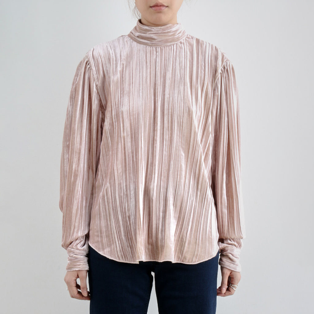 Rachel Comey Woman Prina Blouse Velvet Silk Blush Pink