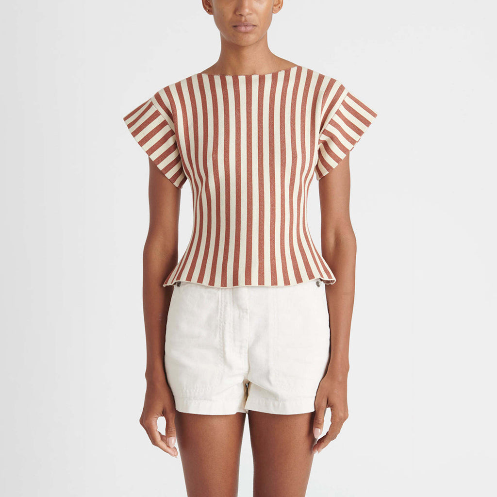 Rachel Comey Woman Laural Shirt Brown And Cream Stripes