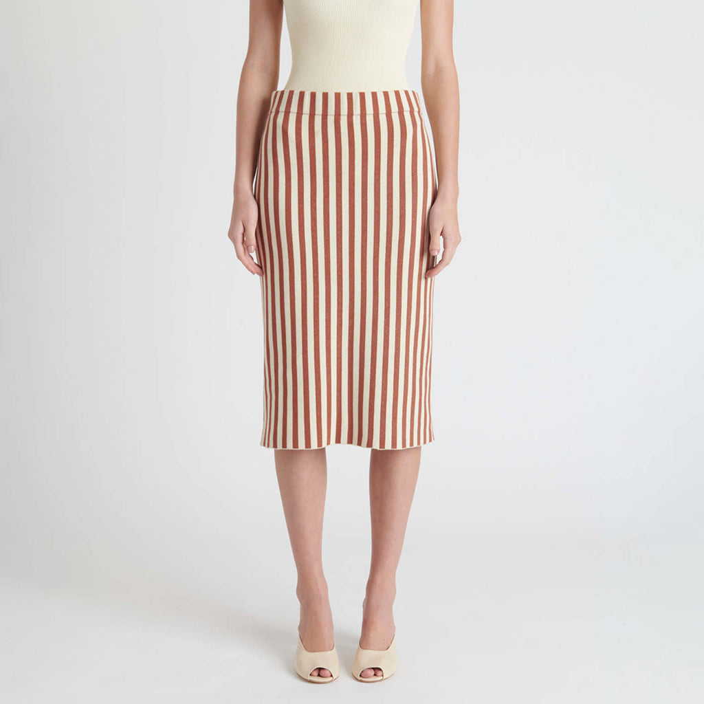 Rachel Comey Woman Kasey Skirt Brown And Cream Stripes