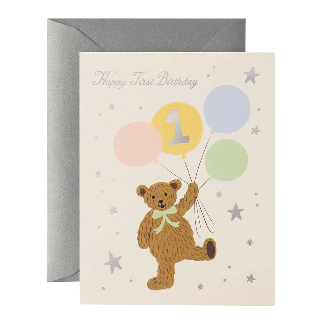 Rifle Paper Co. First Birthday Bear Birthday Card