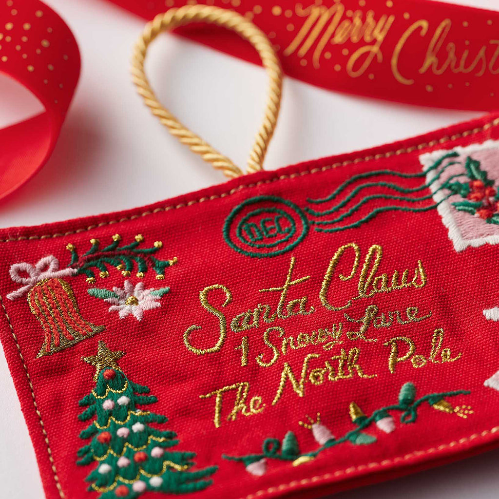 Rifle Paper Co. Santa Letter Embroidered Ornament