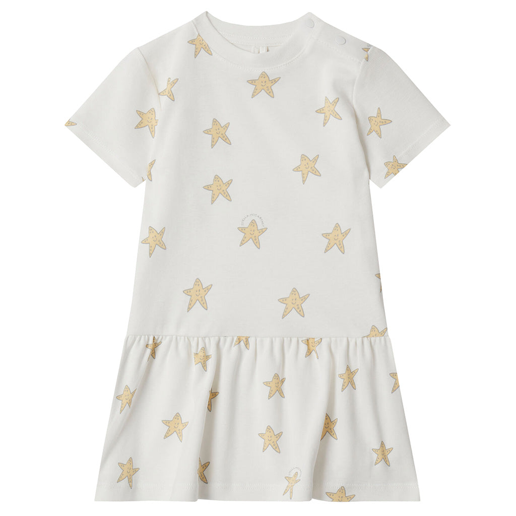 Stella McCartney Baby Dress With All Over Starfish Print White