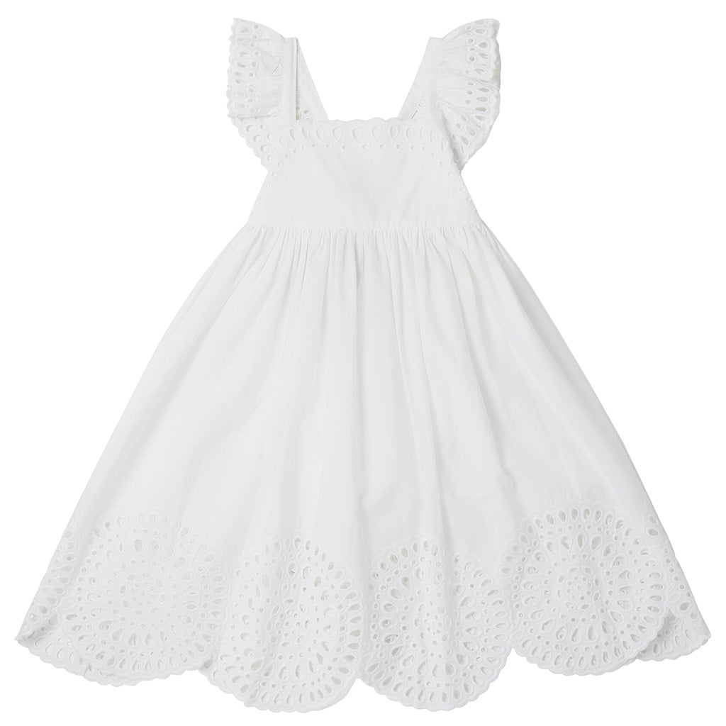 Stella McCartney Child Dress With Embroidery Anglaise White