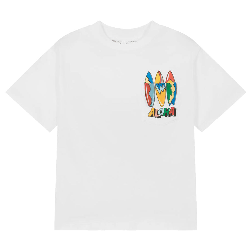 Stella McCartney Child T-shirt With Aloha Surfboards Print White