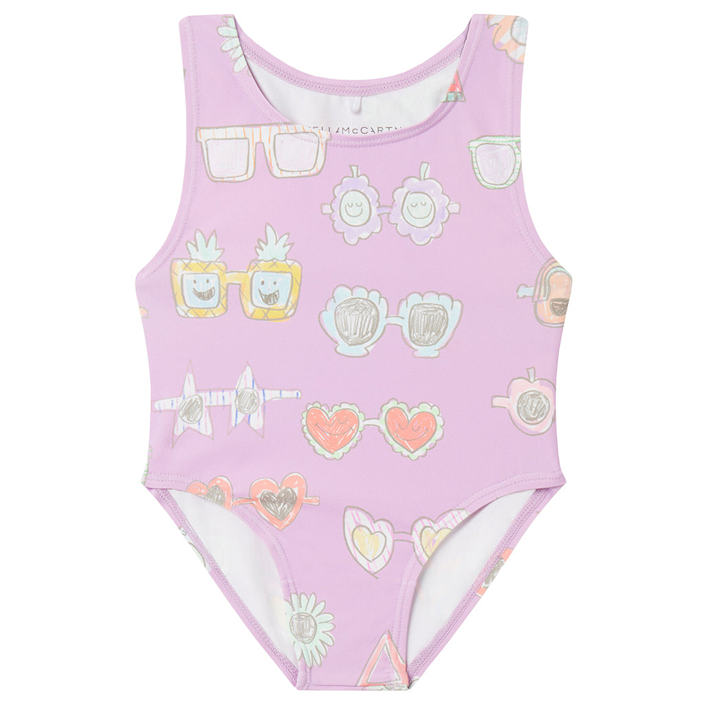 Stella McCartney Baby Swimsuit With All Over Sunglasses Print Pink