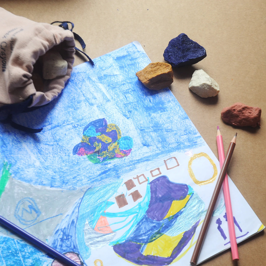 Smilogy Natural Beeswax Textured Ocean Rock Crayons Set of 3