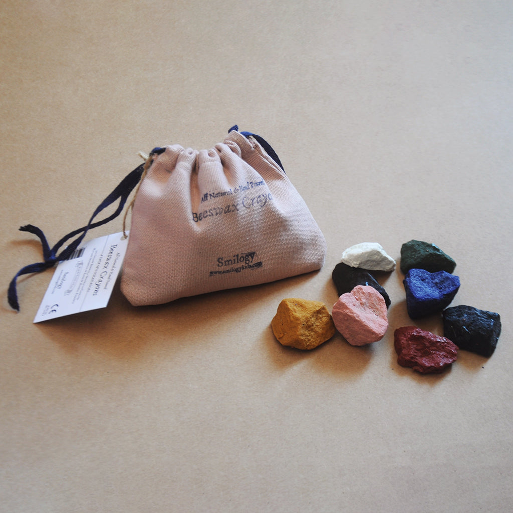 Smilogy Natural Beeswax Textured Ocean Rock Crayons Set of 3