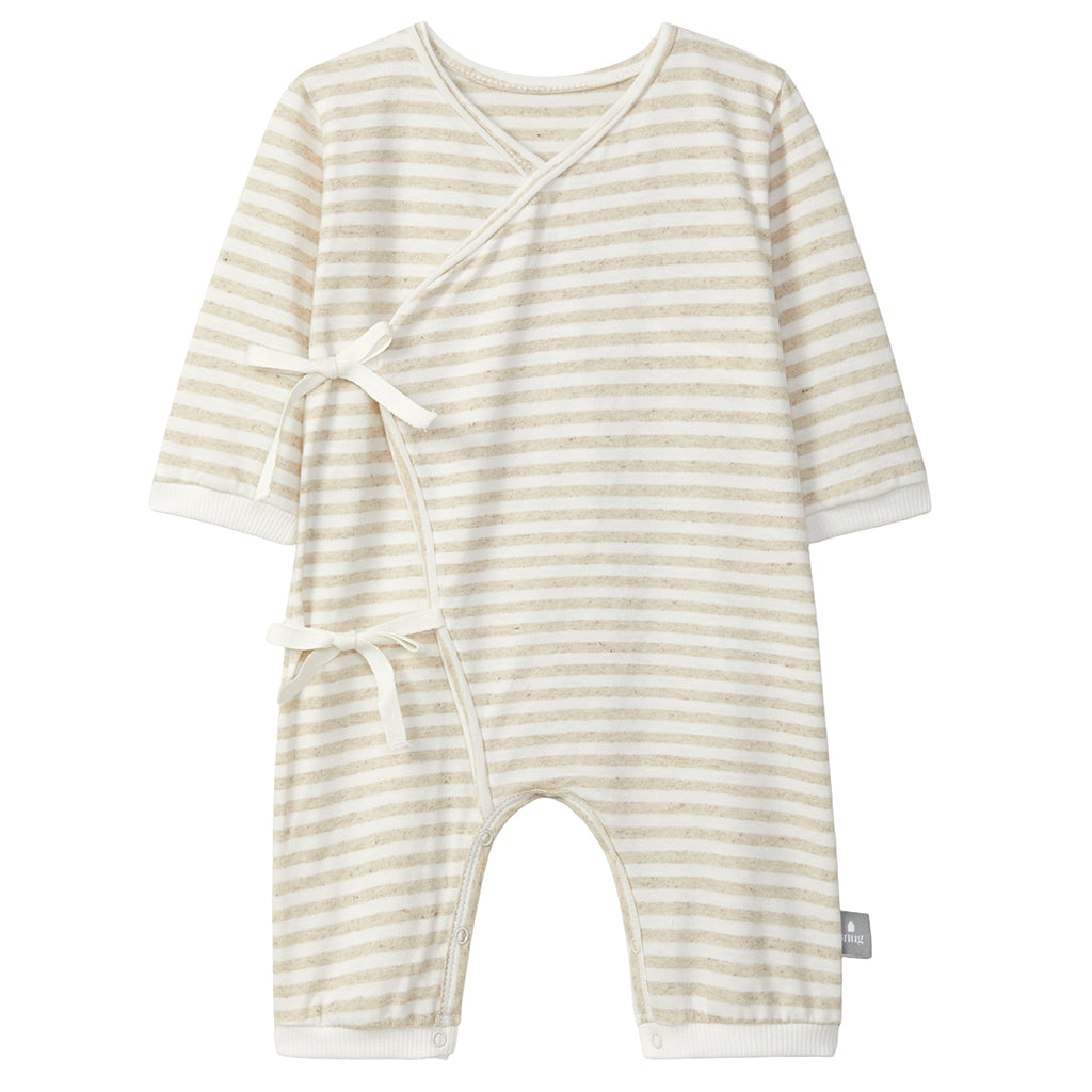 Snug Baby Jumpsuit Linen Beige Stripes