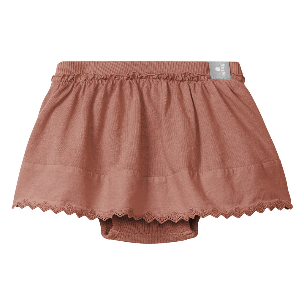 Snug Baby Skirt With Bloomers Terracotta Red