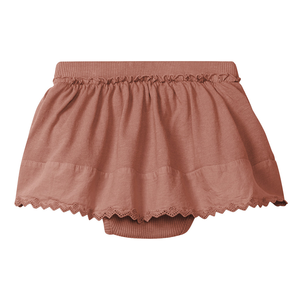 Snug Baby Skirt With Bloomers Terracotta Red