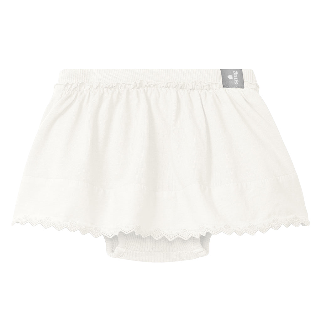Snug Baby Skirt With Bloomers White