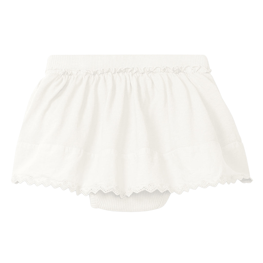 Snug Baby Skirt With Bloomers White
