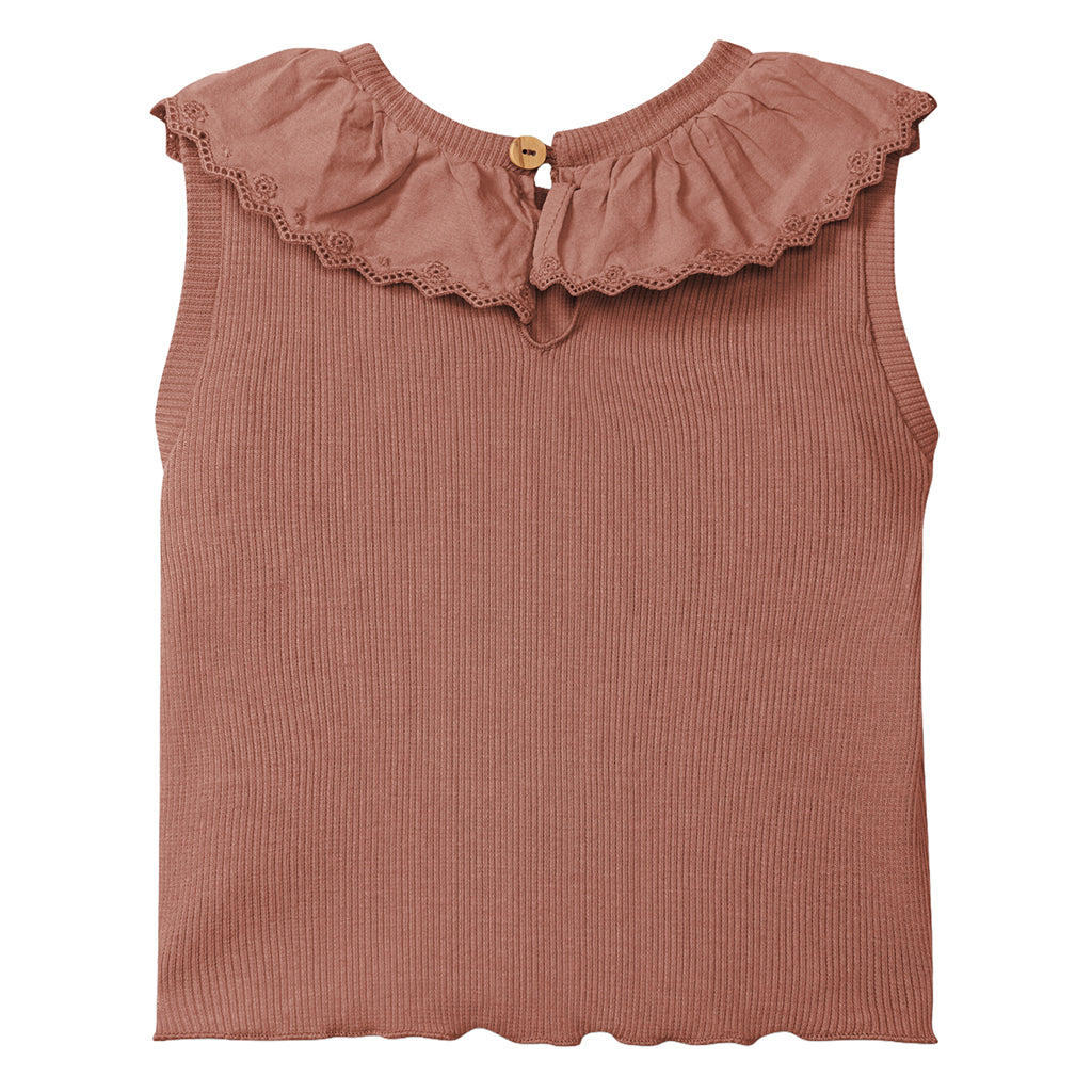 Snug Baby Collared Top Terracotta Red