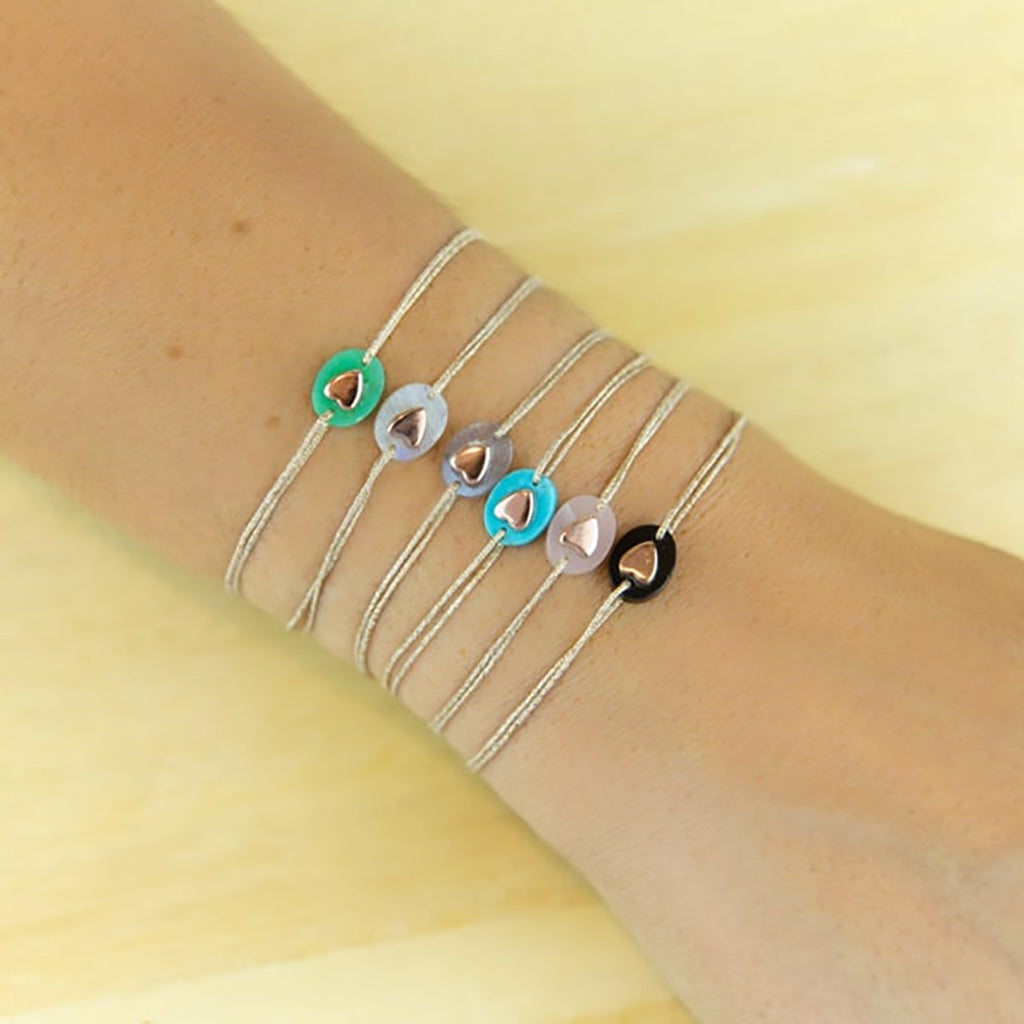 Sophie Deschamps Bijoux Praline Heart Bracelet Crysoprase Green