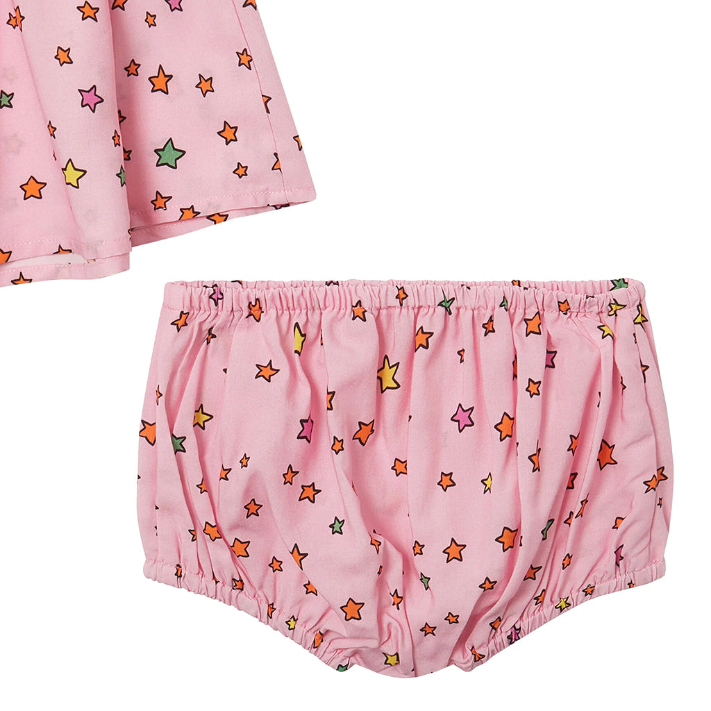 Stella McCartney Baby Dress With Bloomers Star Print Pink