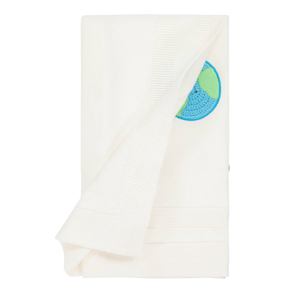 Stella McCartney Baby Knit Blanket With Crochet Planets White