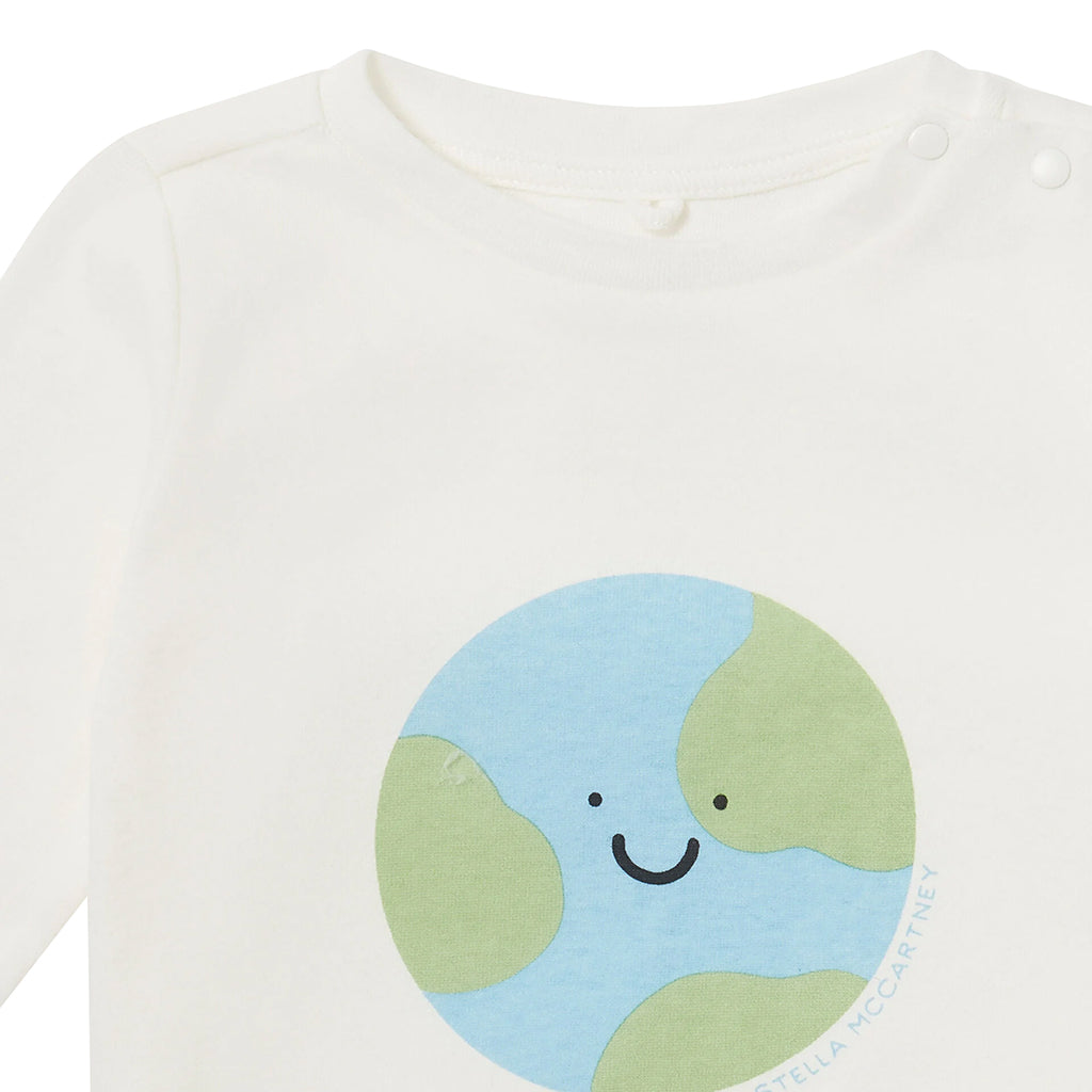 Stella McCartney Baby T-Shirt With Earth Print White
