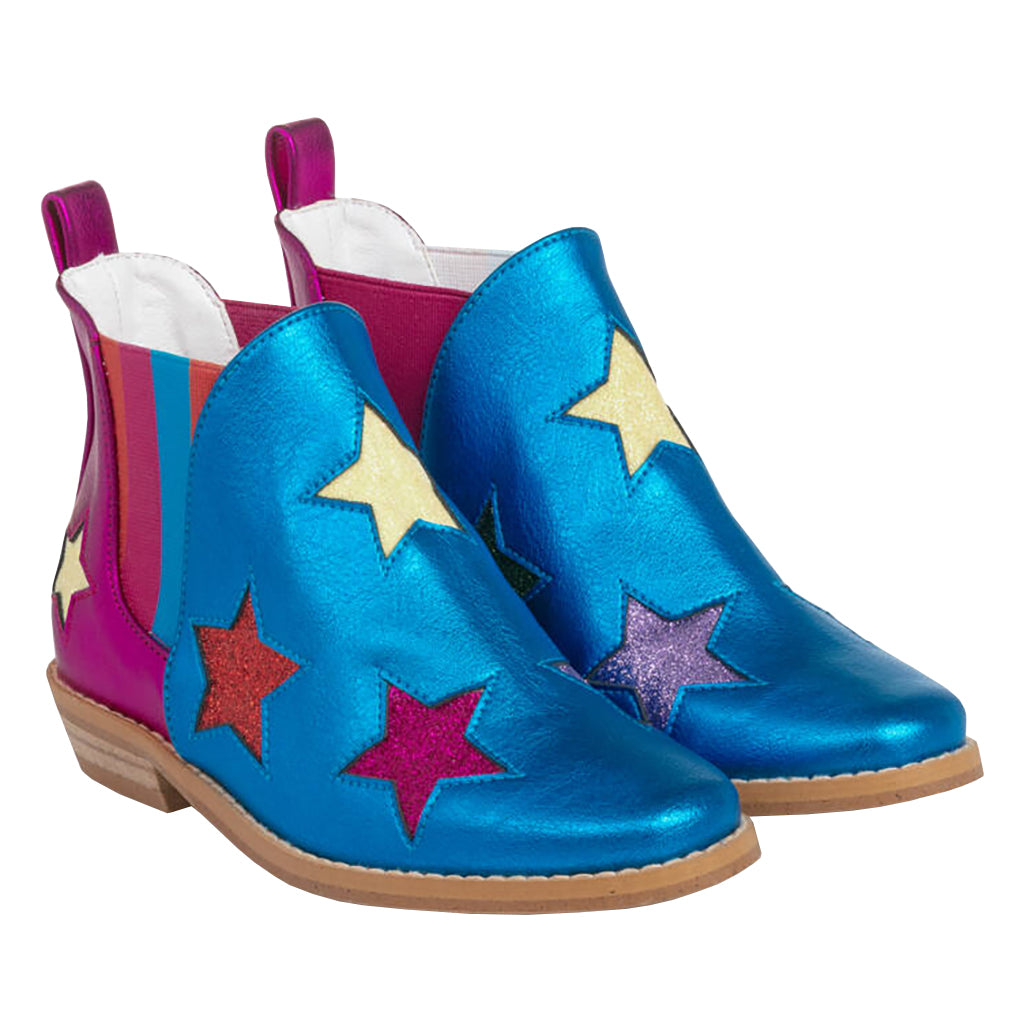 Stella McCartney Child Boots With Glittery Stars Blue